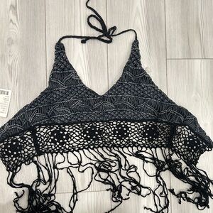 Urban Outfitters Black Crochet Crop Top